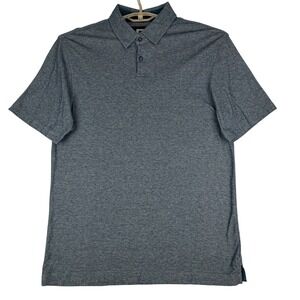 Joseph Abboud Polo Shirt Men XL Blue Gray Textured Cotton Short Sleeve Golf
